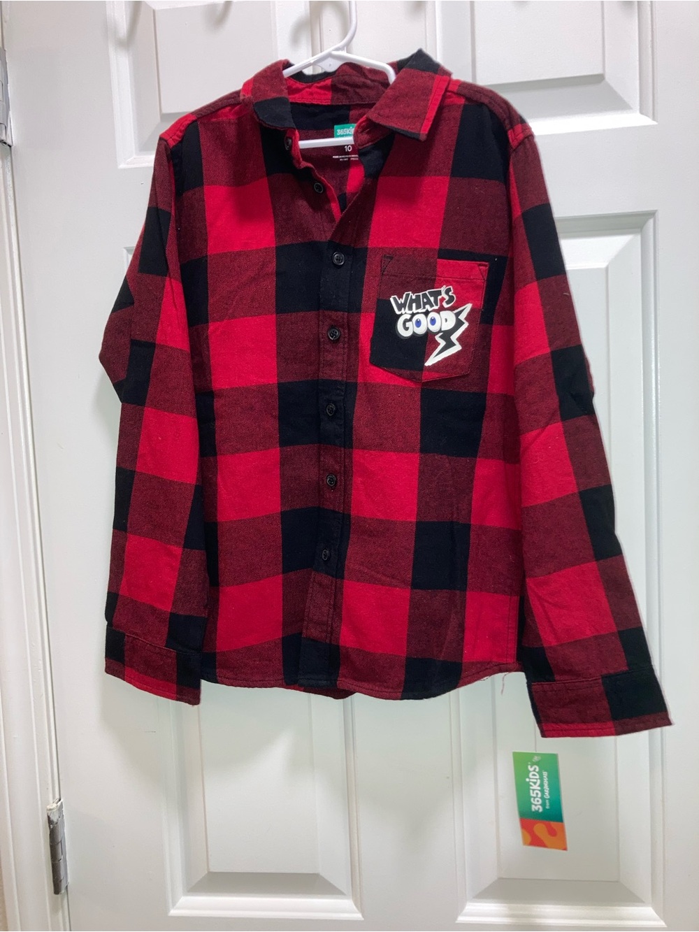 365 Kids from Garanimals Boys red and black plaid flannel Shirt 
Size 10 new